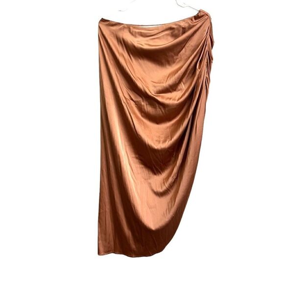 Anna Grace Ruched Side slit skirt Rose size Large - Picture 2 of 10